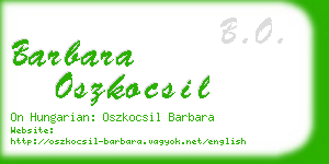 barbara oszkocsil business card